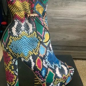 Brand new multi snake booties